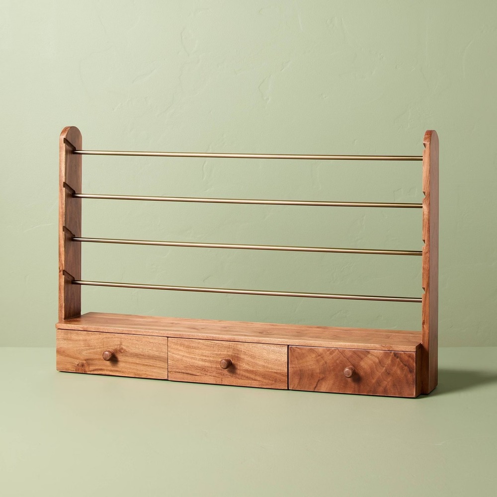 Brass & Wood‎ Gift Wrap and Ribbon Holder - Hearth & Hand Magnolia, Target 2025